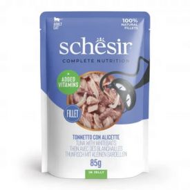 Schesir Cat Tuna With Whitebaits In Jelly Pouch